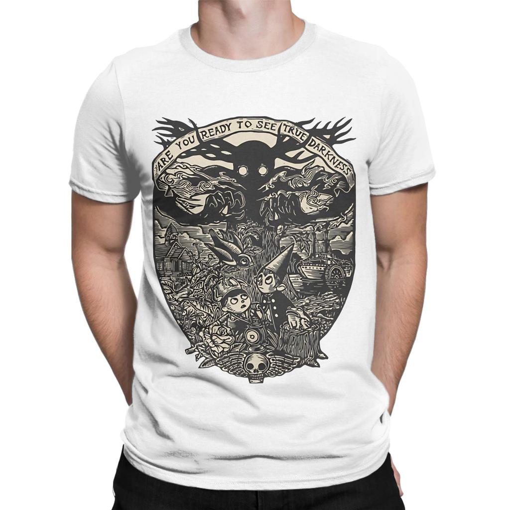 OPar-dessus le mur du jardin noir Drôle 100% Coton T-shirt oPar-dessus le mur Tops T-shirts Pour Unisexe