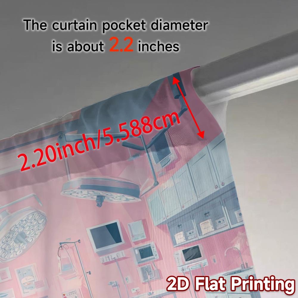 2pcs   2D FLAT PRINTING Curtains (Without Rod) Operating Room Light Filtering Chic Curtains Versatile Polyester Curtains All