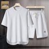 Zhenweis Men's Summer Loose Outdoor Sports T-shirt & Shorts Set