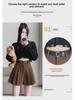 Women's High-Waist Corduroy Pleated Shorts - 2024 Spring Collection, Slimming Wide-Leg Casual Booty Shorts for Petite.