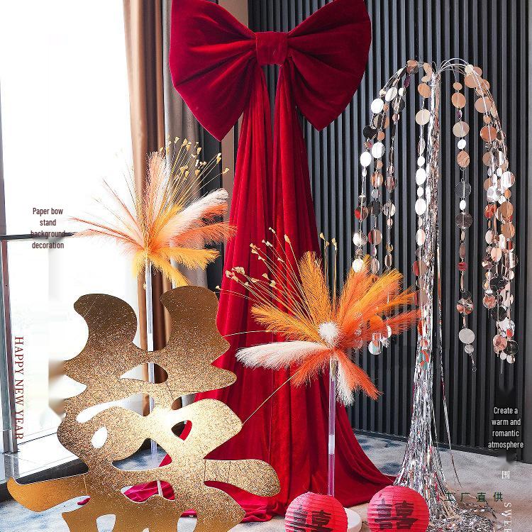 Wedding Decoration Set: Bridal Room, Engagement Banquet, Double Happiness & Large Bow