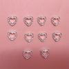 10pcs/set Silvery Cutout Heart Nail Art Accessories - 3D Alloy Nail Decorations for Elegant Nail Art, Unscented
