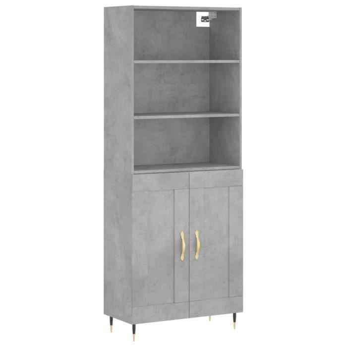 VidaXL Highboard Concrete Grey 69.5x34x180 Cm Engineered Wood 3189937