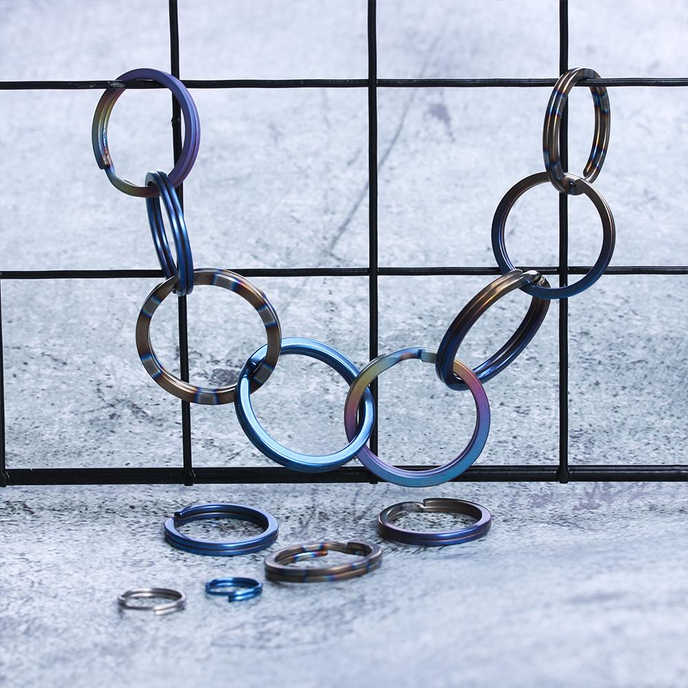 1/2pcs High quality Titanium Alloy Circle Clip Portable Holder EDC Keychain Keyring Buckle Key Ring