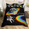 Cartoon Astronaut Duvet Cover Set Moon Clouds Starry Sky Quilt Cover Microfiber Galaxy Bedding Set Twin King For Boys Girls Gift