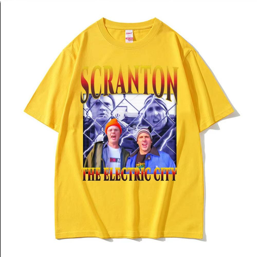 Funny Scranton The Electric City Vintage 90s Movie T Shirts Mens Clothing Fashion Classic Tshirt Cotton Comfort Casual T Shirt