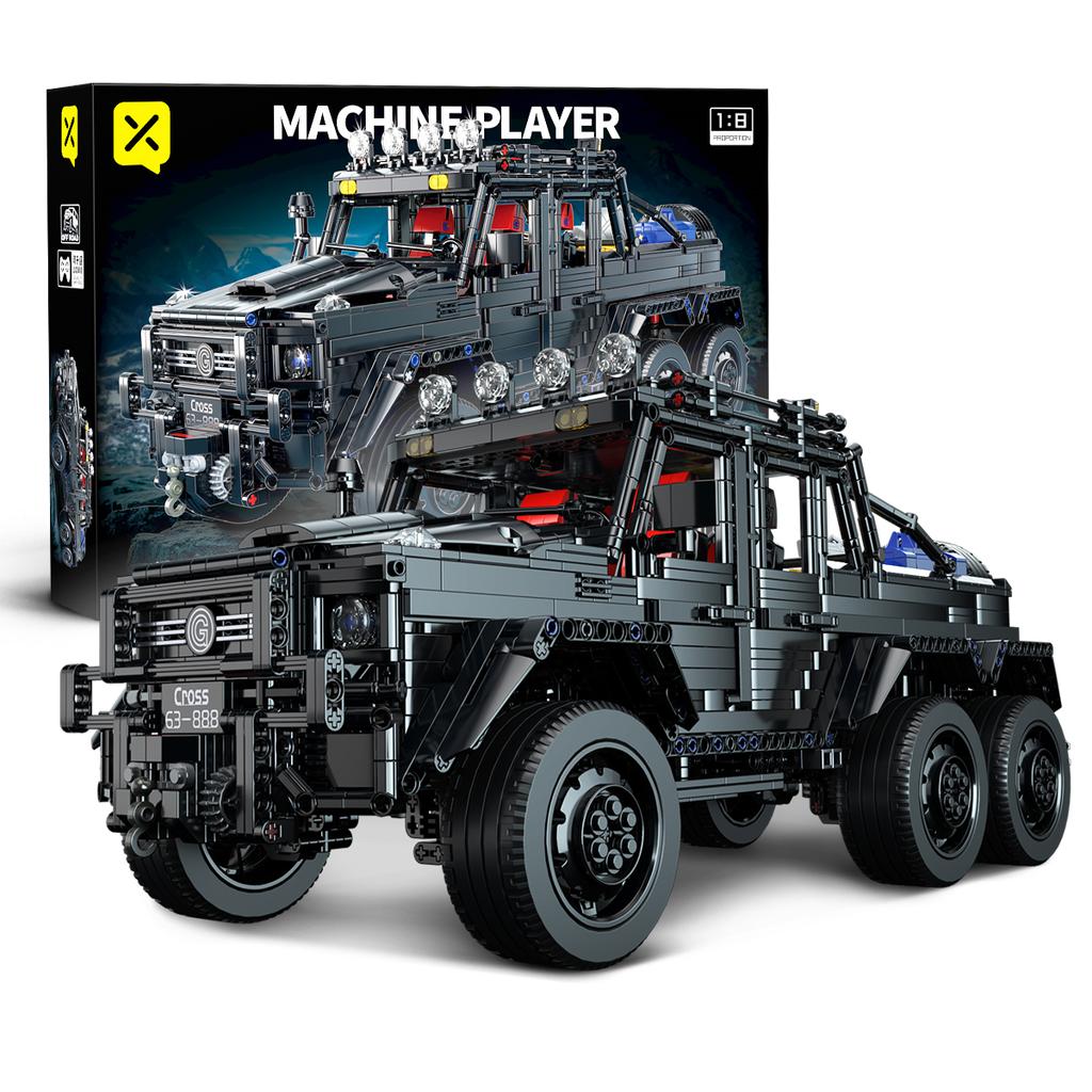 ToylinX Off-Road SUV Black Kits 1/8 Scale Pickup Truck Car Challenge Building Blocks Gift for Technical Enthusiasts Adults