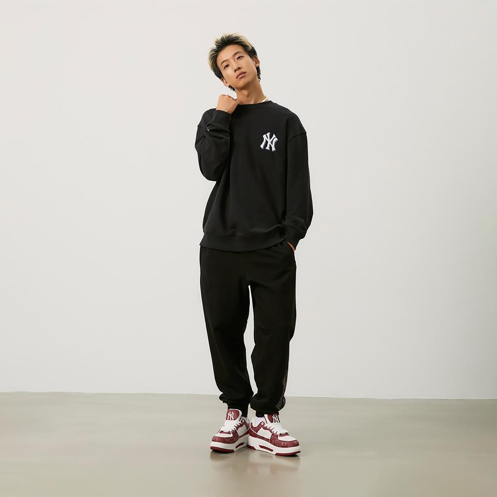 New MLB MONOGRAM Collection New York Yankees 24FW Knitted Sweatpants Unisex Black 3APTM0144-50BKS