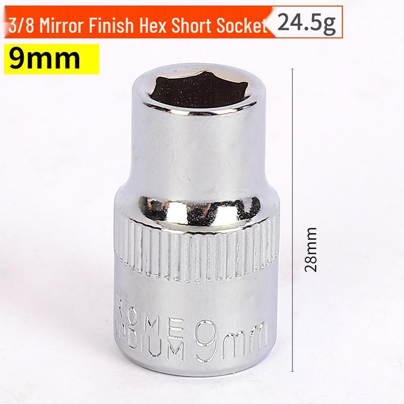 3/8" Sechskantstecknuss 10mm 6-Kant Mittellang Kurz Chrom-Vanadiumstahl Metrisch