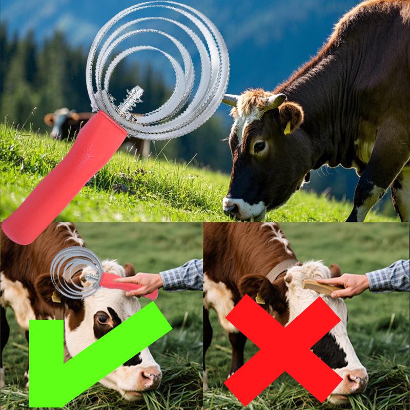 Cattle Horse Comb: Stainless Steel Brush & Plastic Handle - Loose Hair Remover, Sweat Scraper, Itch Scratcher