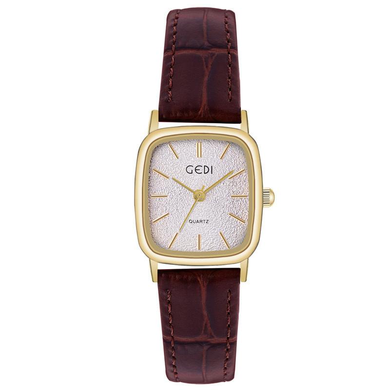 Womens Quartz Watch With Leather Strap Waterproof Retro Elegant For Casual Wear