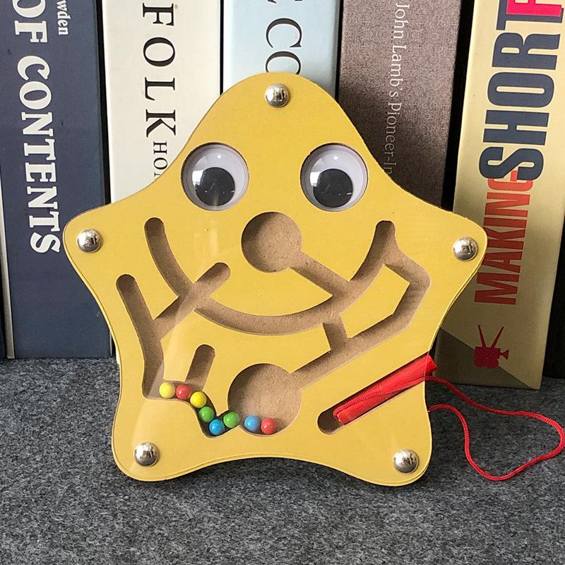 Детская магнитная игрушка-лабиринт, детская деревянная игра-головоломка, детская игрушка для раннего развития, головоломка, деревянная игрушка, интеллектуальная доска-головоломка