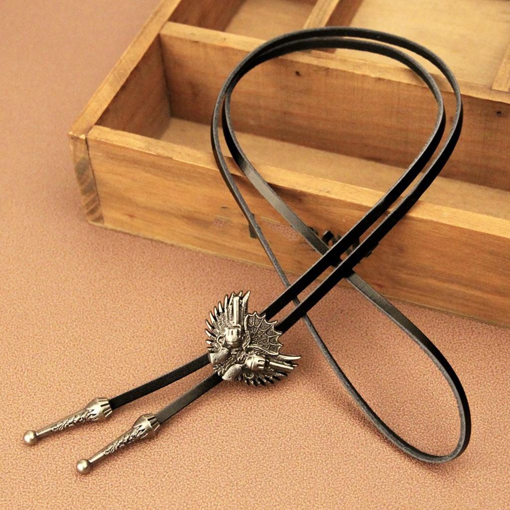 Vintage Western Cowboy Bolo Tie Wing Gun Necktie Punk Necklace Costume Accessory American Bola Tie Western