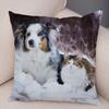 Cute Scottish Border Collie Pillowcase Dog Print Decor Pet Animal Cushion Cover Sofa