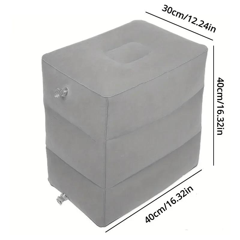 

1pc Inflatable Foot Rest Pillow Three Layers For Travel Portable Adjustable Height Stool For Foot Rest Leg Cushion Pillow сірий