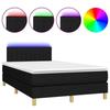 Maison Exclusive - Sommier à lattes de lit matelas et LED noir 120x190 cm tissu