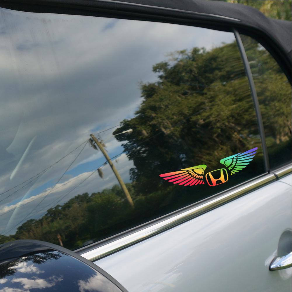 Colorful Reflective Laser Angel Wing Styling Car Trunk Door Stickers For Honda Mugen Typer ACCORD Airwave Avancier Civic INSPIRE