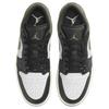 Air Jordan 1 Low Black Toe Medium Olive Men Sneakers Green White 553558-092