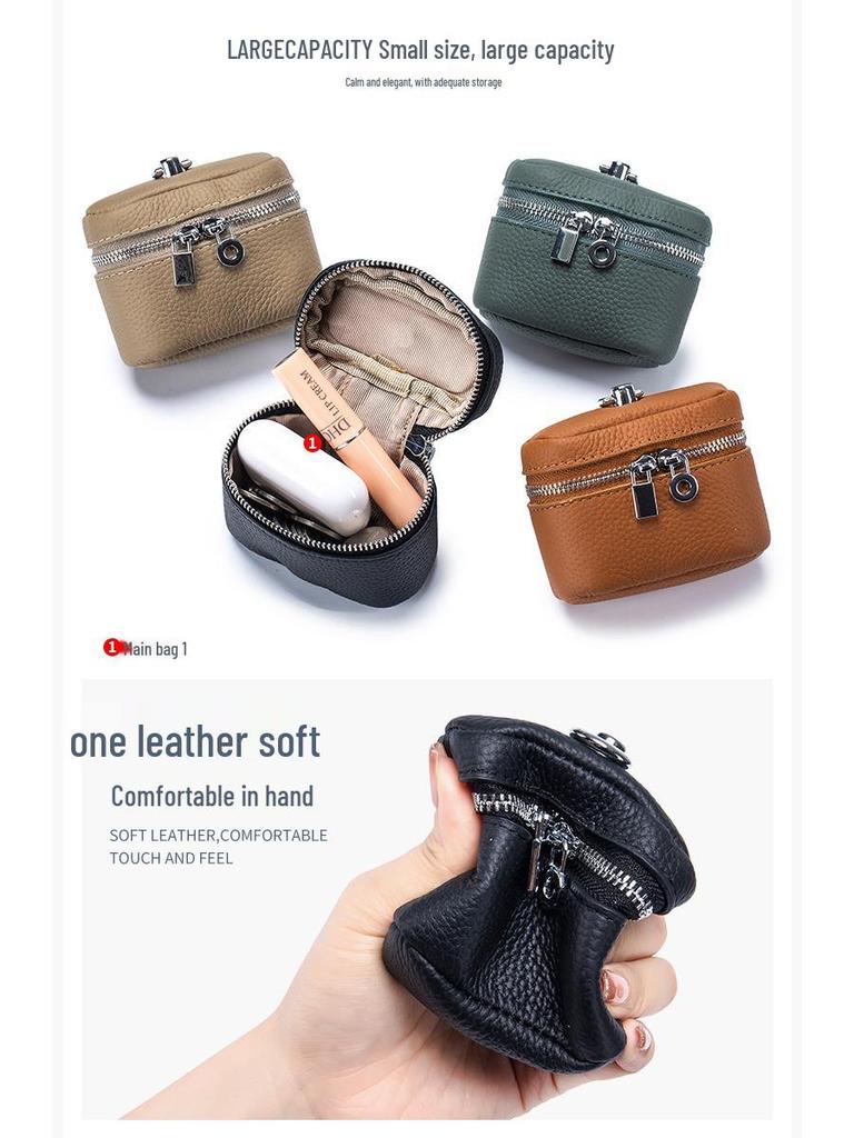 Genuine Leather Coin Purse with Lanyard – Compact, Stylish, and Multipurpose for Lipstick and Earphones