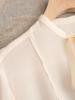 Xiao He 23 Momme Mulberry Silk Tie-Neck Crinkled Blouse