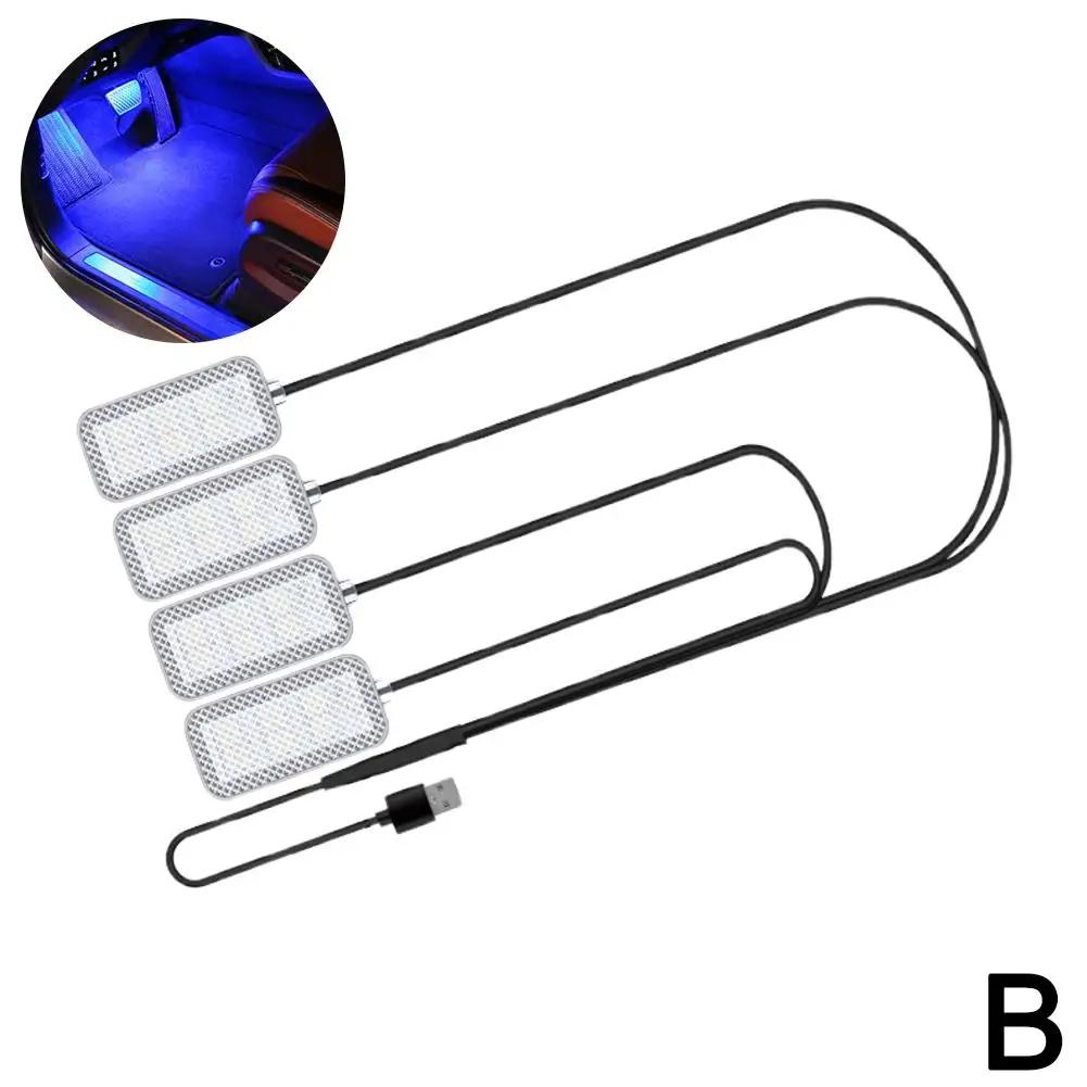 

Led Atmosphere Foot Light Kit Car Interior Ambient Interior Auto Remote Decorative Control Music USB RGB Lamp Tools Wireles A1I1