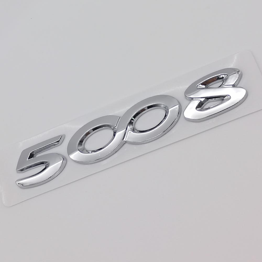 Autocollants de Voiture ABS 3D Lettres Logo Noir Chrome 2008 3008 4008 5008 Emblème Badge Pour Peugeot Autocollant Décalcomanie Coffre Arrière Accessoires