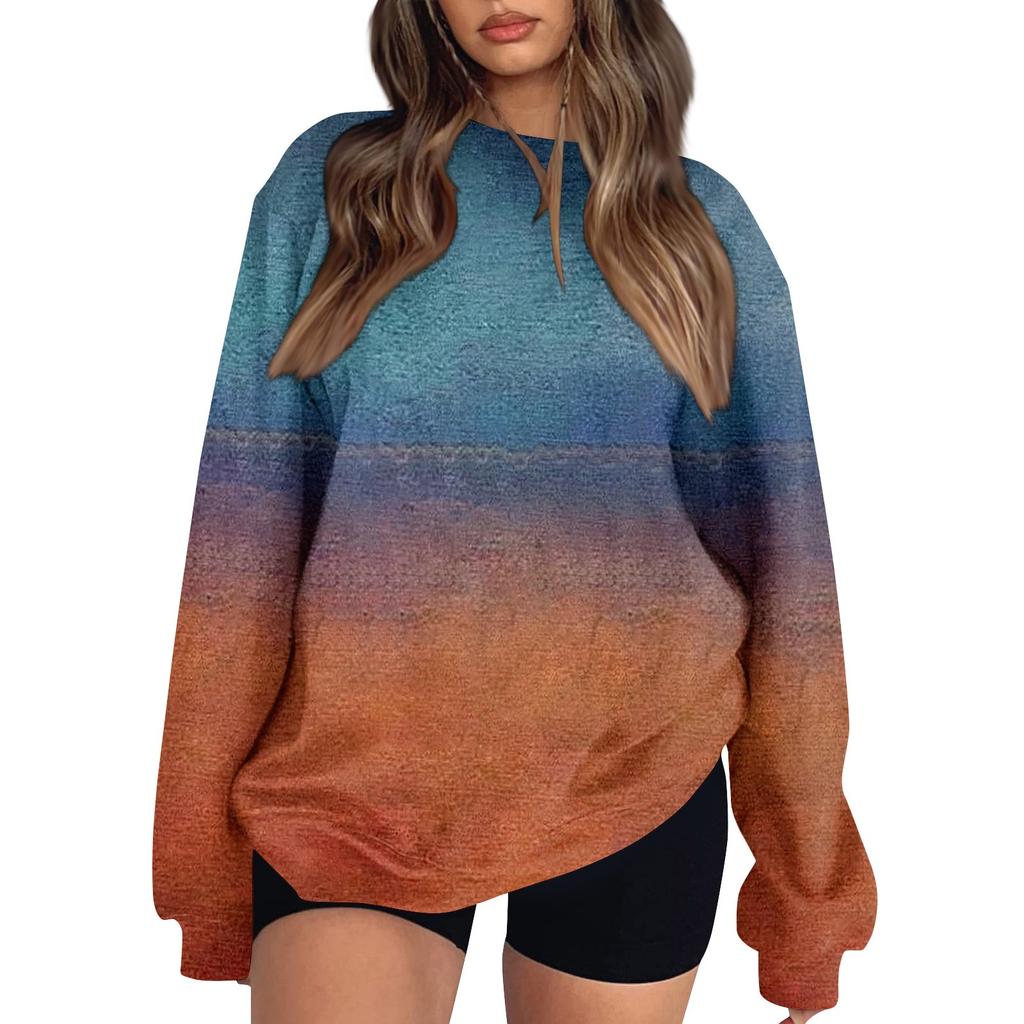 Damskie Topy Damska Bluza z Długim Rękawem Casualowy Okrągły Dekolt Luźny Krój Pulowerowe Polarowe Topy