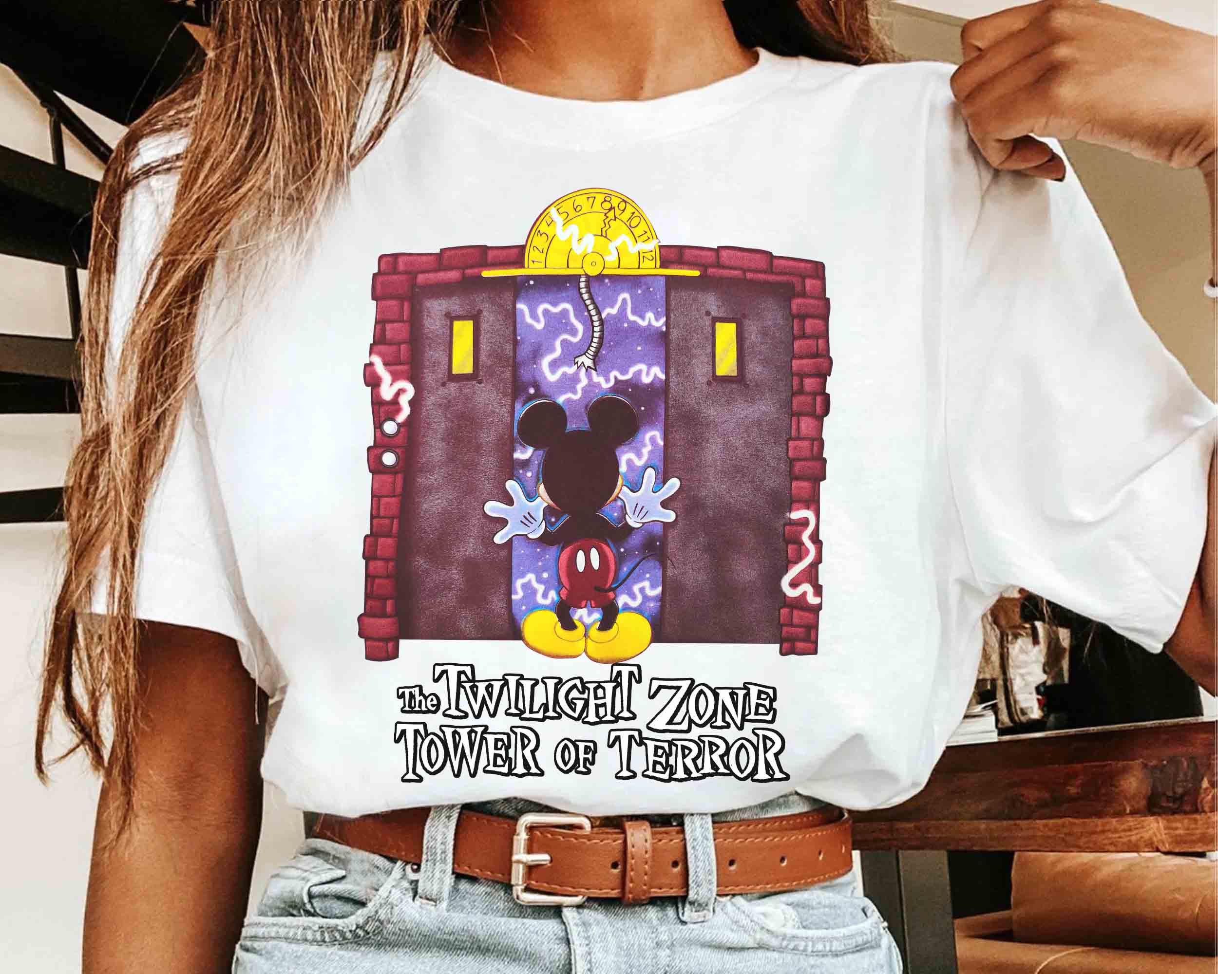 Halloween Mickey Mouse The Twilight Zone Tower Of Terror TShirt Disney Mickeys Not So Scary Party Tee S