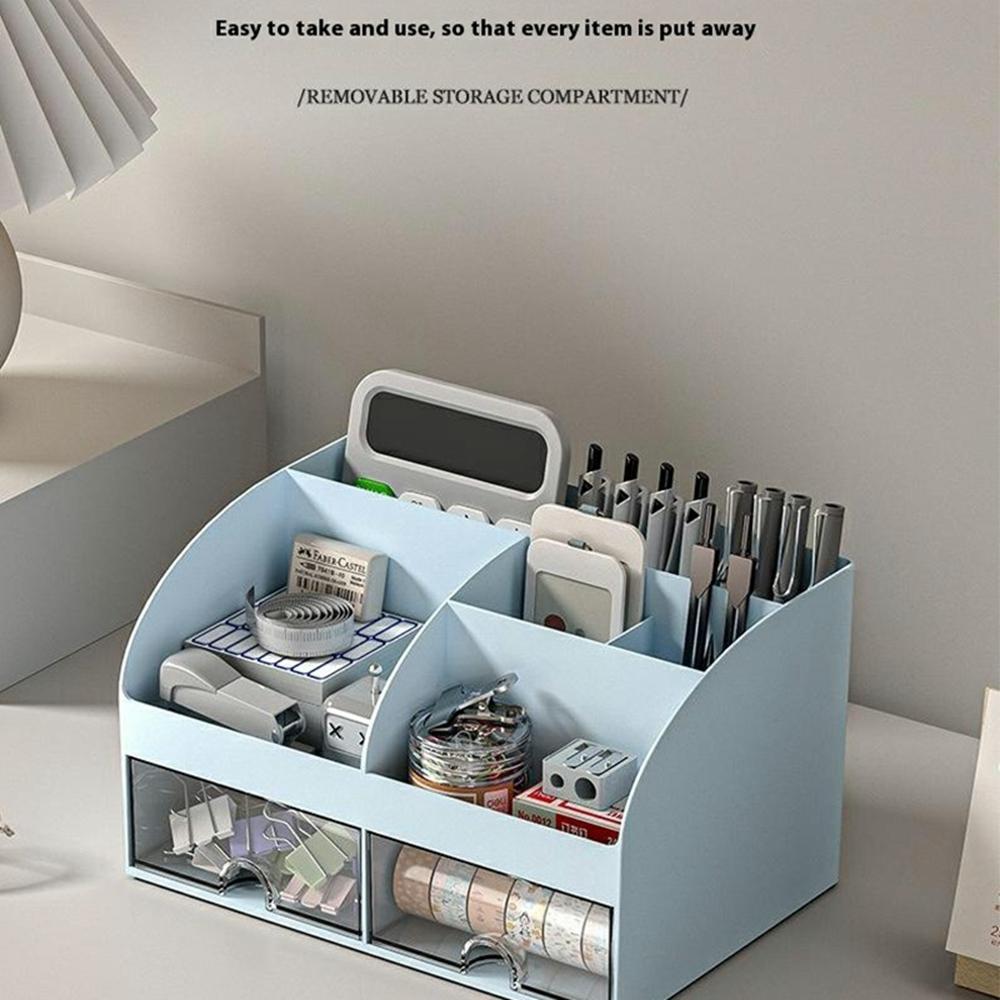 Plastic Desktop Organizer Rack Stationery Sundries Storage Box with Transparent Drawers