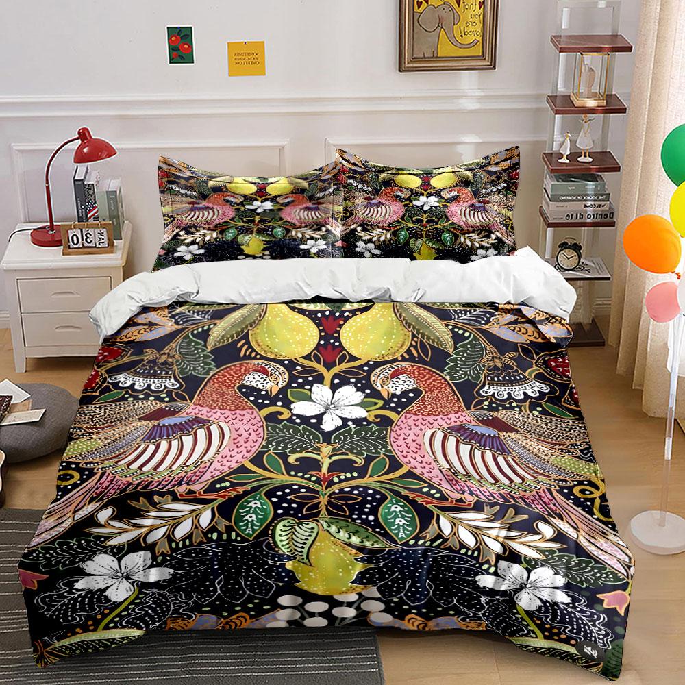 Enchanting birds, floral symphony. Bedding sets Duvet covers Pillowcases(1* Duvet Cover 2* Pillowcases without duvet insert)