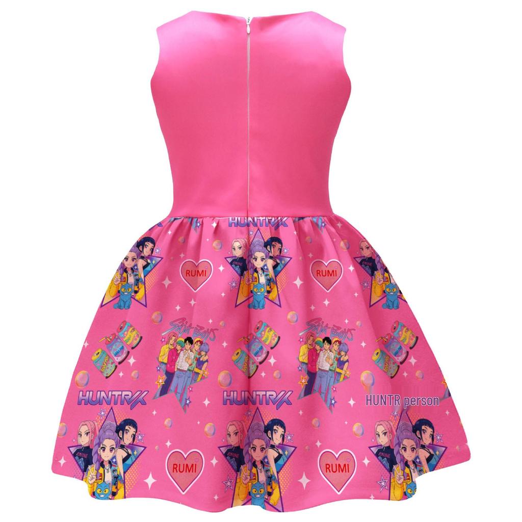 New Style Demon Hunter Girl Print Bowknot Children's Formal Dress