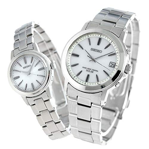

[SEIKO] SEIKO Watch Pair Watch with Pair Box and Wrapping Spirit Radio Solar Silver SBTM167 SSDY017 Men s Women s
