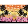 Tropischer Strand Hintergrund für Fotografie Sommer Hawaii Blaues Ozeanwasser Meeresufer Palme Kinder Feiertagsparty Foto Hintergrund Dekoration