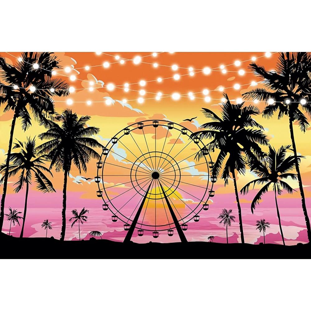 Tropischer Strand Hintergrund für Fotografie Sommer Hawaii Blaues Ozeanwasser Meeresufer Palme Kinder Feiertagsparty Foto Hintergrund Dekoration