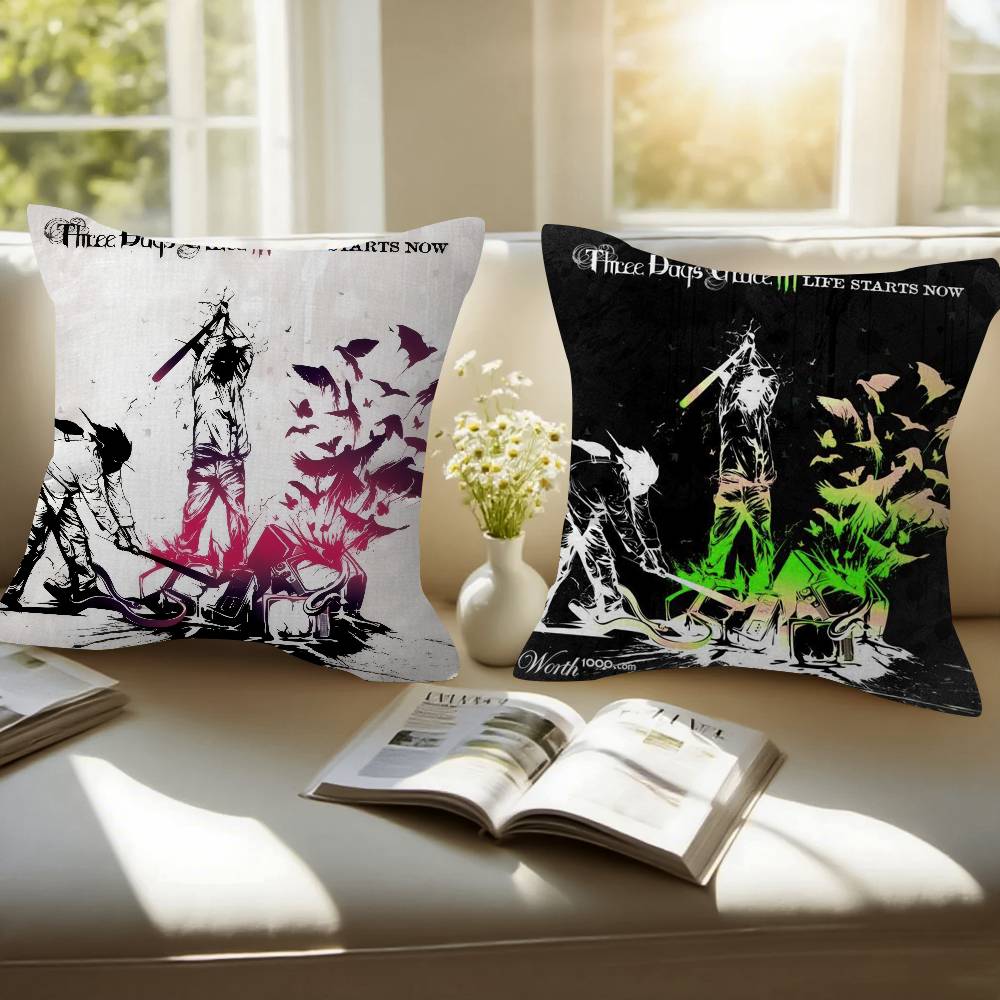TThree Days Grace Band  Personalized Picture Text Home Decorative Pillows Household Gifts 45x45cm