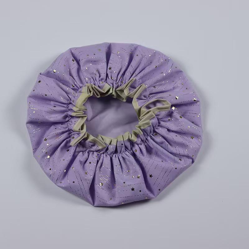 

Heart-Shaped Double-Layer Polyester-Cotton Shower Cap for Women - Waterproof, Thickened, Anti-Oil Fume