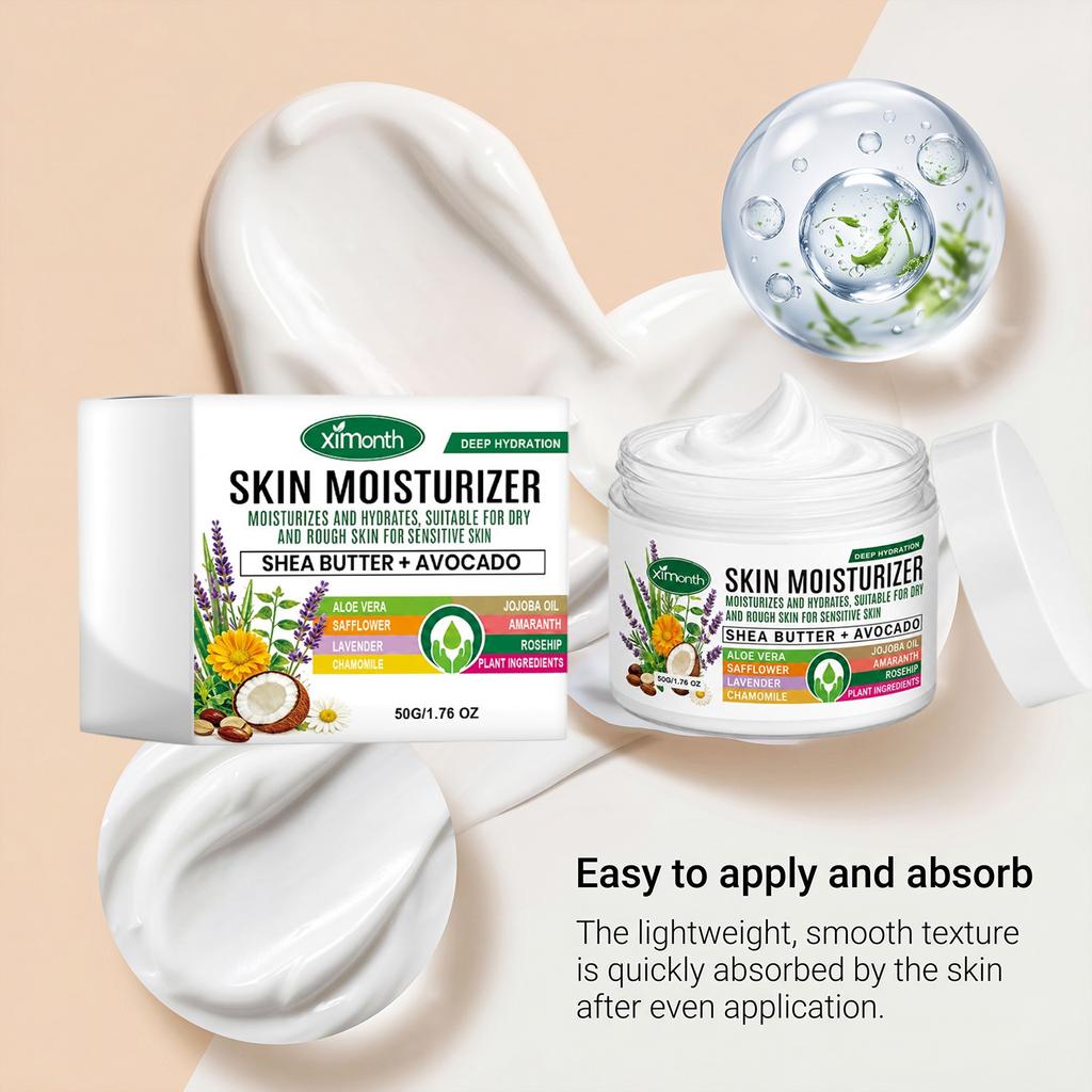 XIMONTH Face Moisturizer Cream Daily Gentle Hydration Softening Smooth Skin Lightweight Fast Absorbing 50ml
