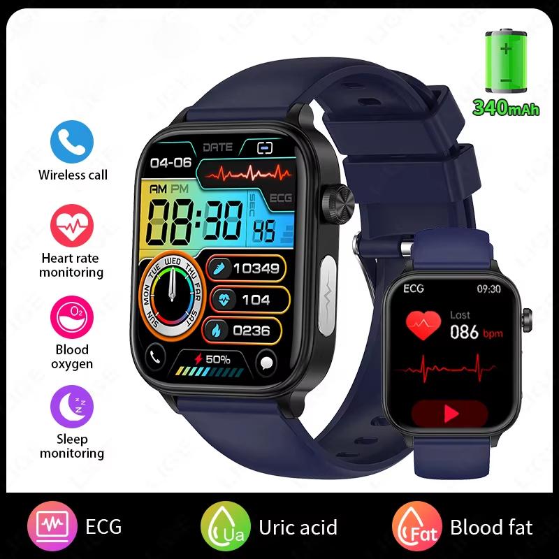 2025 New ECG+PPG AI Healthy Diagnose Smart Watch Men Women Blood Lipid Uric Acid Female Menstrual Health Tracker Smartwatch