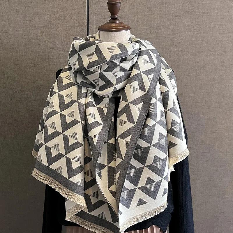 Nový Zimný Hrejivý Kašmírový Šál Dámsky Šál Pashmina Hrubý Šál Deka Bufanda Cestovný Šál Dámsky Vzorovaný Šál