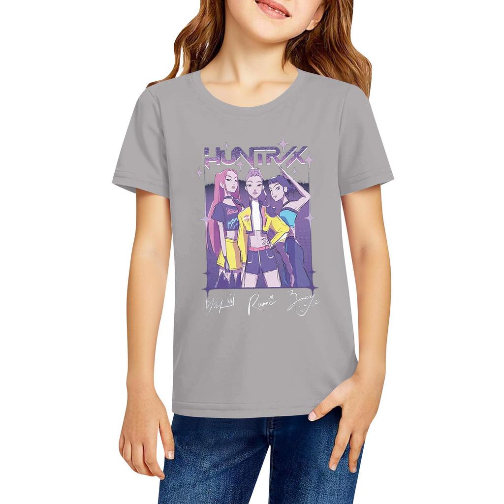 Fashionable Round Neck Short Sleeve Work Clothes Printed Tops For KID Summer Tops