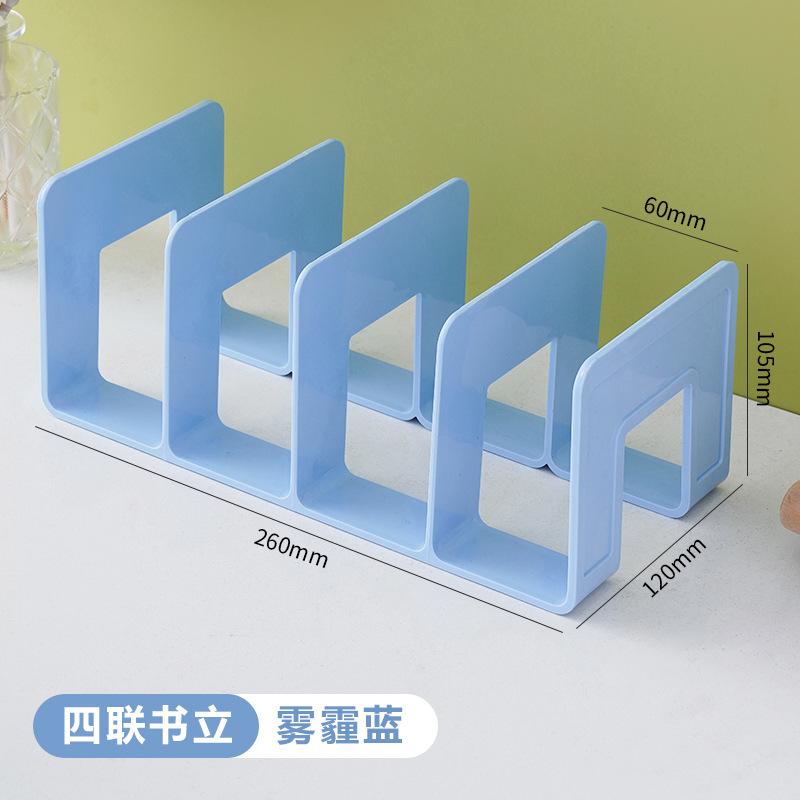 Plastic Desktop Book Holder Bookends Convenient Desk Organizer with Handle Desktop Sorting Rack Divided Book Stand
