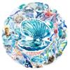 50pcs/pack New Hand Drawn Ocean Series Graffiti Stickers For Luggage Phone Guitar Water Cup Movable Stickers