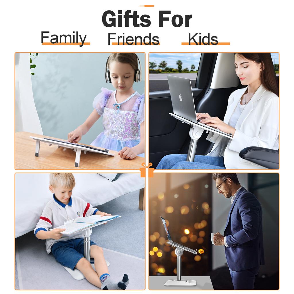 Portable Laptop Stand for Desktop Height Angle Adjustable Holder for Notebook Floor Book Desk Gifts for Kids Girls Students