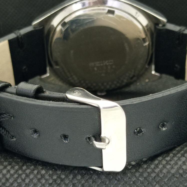 USED VINTAGE SEIKO 5 AUTOMATIC 6319A JAPAN MENS D/D BLACK WATCH 608k-a317318-9 SKU608k-a317318