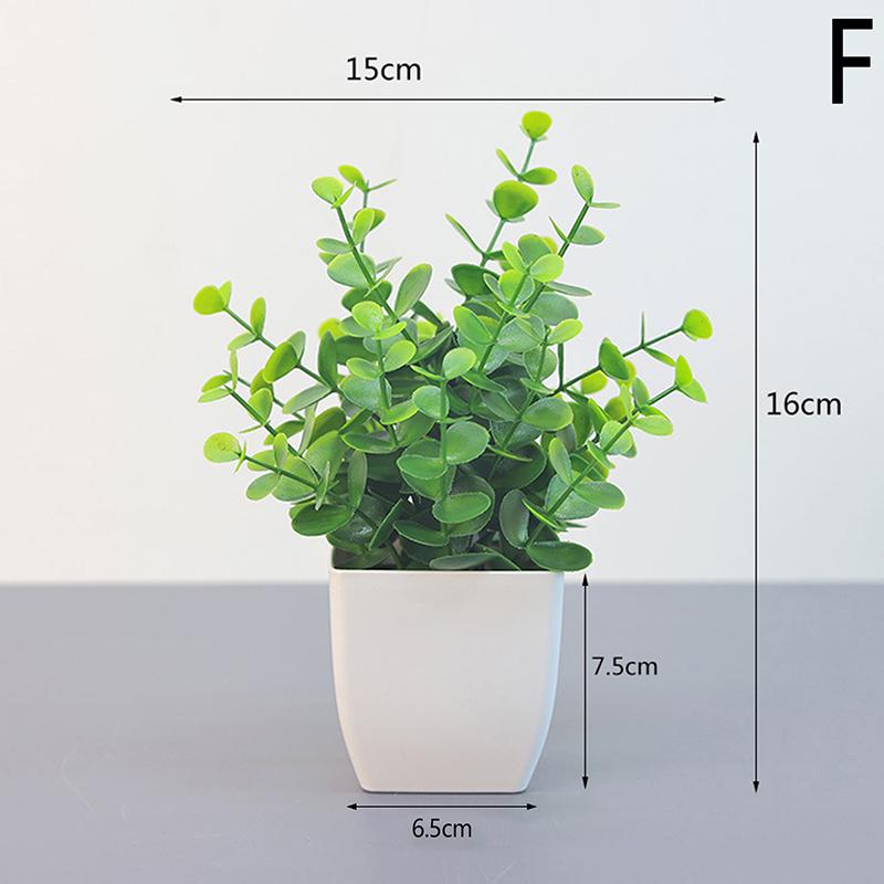 Artificial Bonsai Green Fake Plant Eucalyptus Flower Potted Plant For Indoor Outdoor Home Bedroom Garden Decoration Supplies