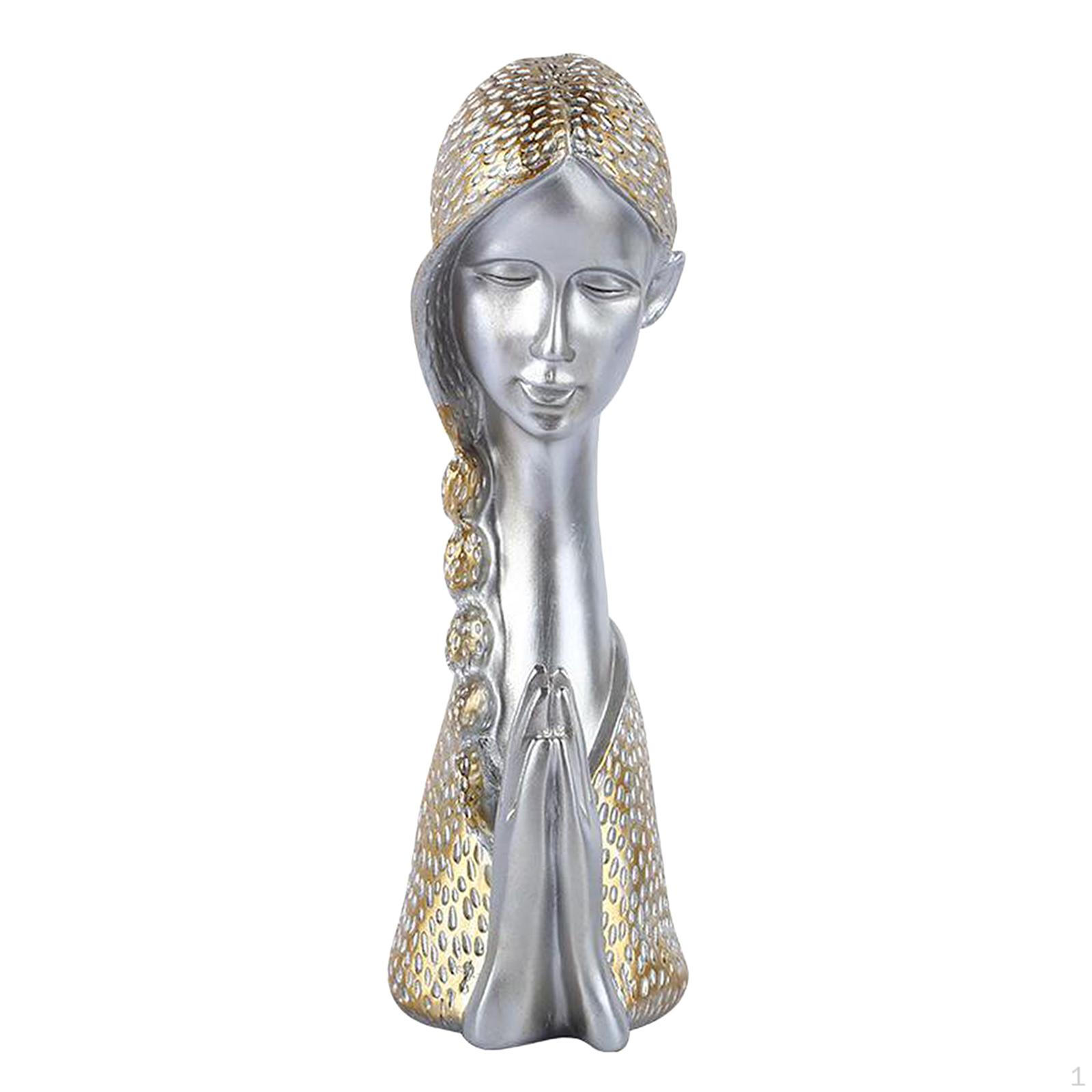 

Creative Modern Sculpture Half-Length Ornament Handmade Statue Crafts 12x11x33cm золотистий