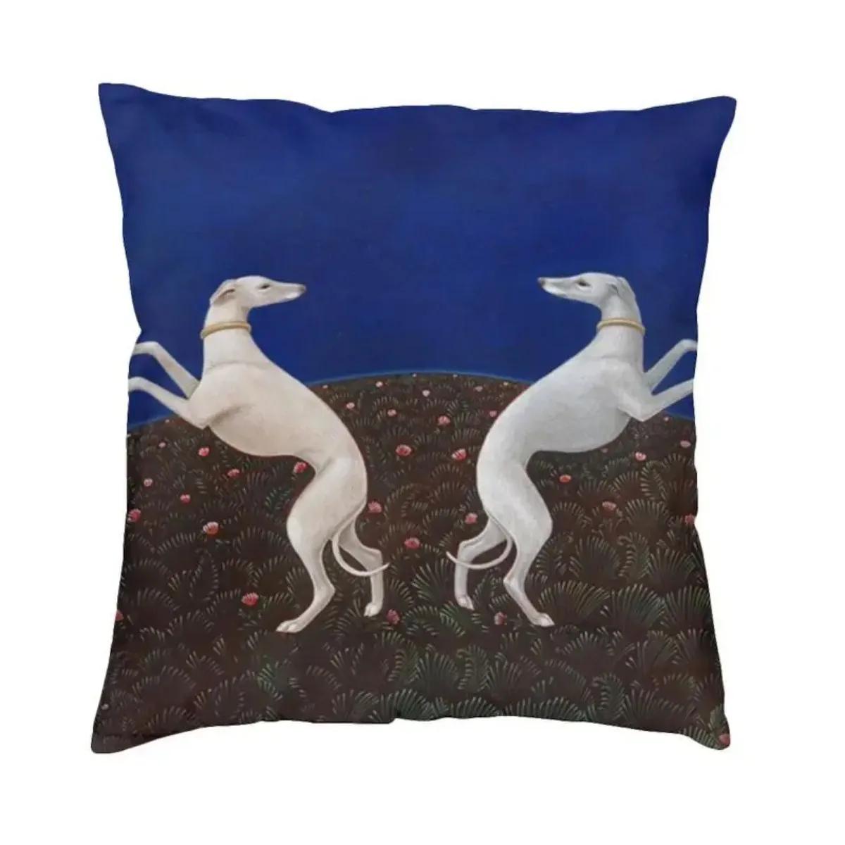 

Greyhounds Pillowcase Polyester Cushion Cover Decoration Sloughi Azawakh Dog Pillow Case Cover Home Dropshipping 45X45cm 12x12Inch