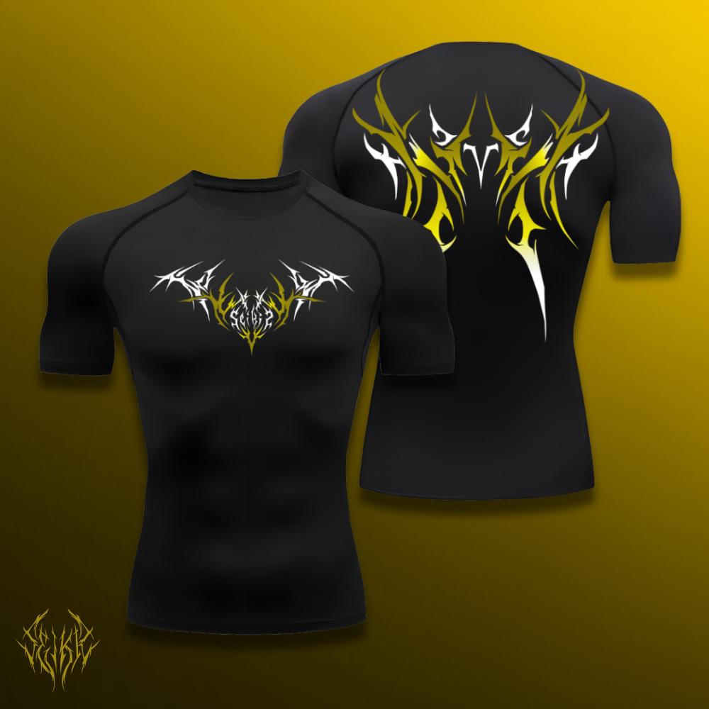Ideal and stylish Fitness T-shirt met Korte Mouwen, Nauwsluitend, Buikcontrole, Trainen, Vormgevend, Ademend, Sneldrogend, Spier Training XXL