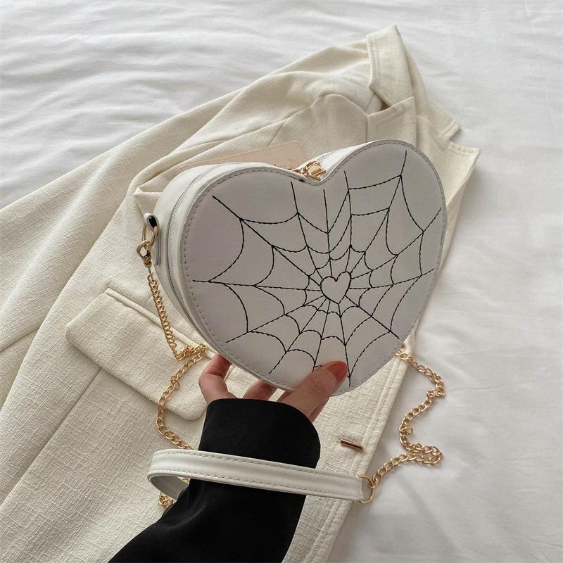 Premium Sense Cute Peach Heart Box Bag Women's Summer New Fashion Shoulder Bag Messenger Bag