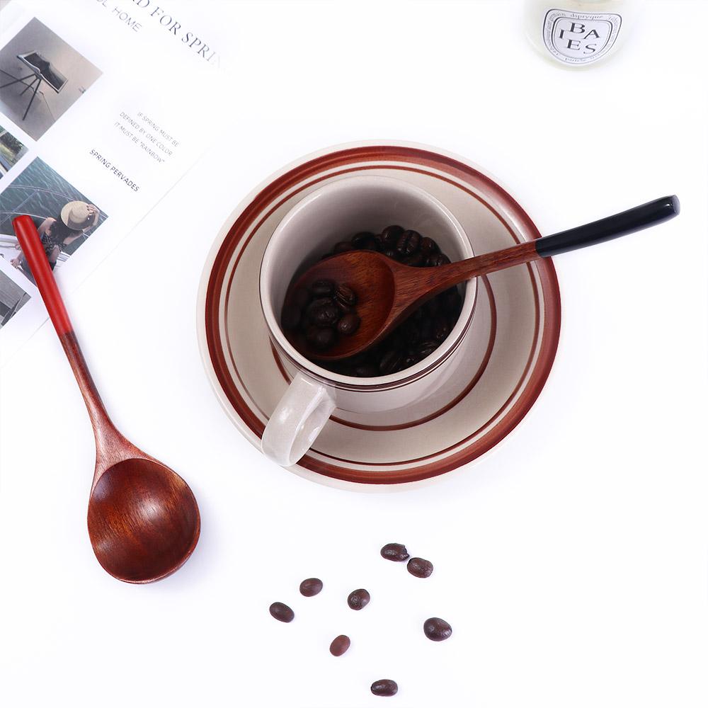 Kopf Umweltfreundlicher Kaffeelöffel Teelöffel Holzgriff Küche Holzlöffel Suppenlöffel Utensilien Geschirr